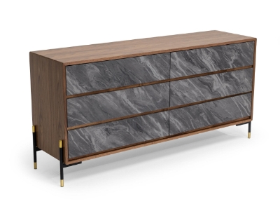 Picture of Nova Domus Metcalf - Mid-Century Walnut & Grey Dresser