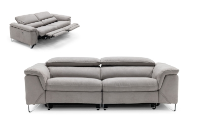 Picture of Divani Casa Maine - Modern Light Grey Fabric Sofa w/ Electric Recliners