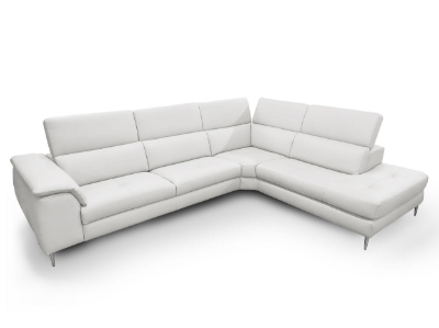 Picture of Lamod Italia Viola - Italian Contemporary Grey Leather Right Facing Sectional Sofa