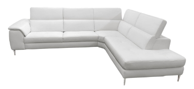 Picture of Lamod Italia Viola - Italian Contemporary Grey Leather Right Facing Sectional Sofa