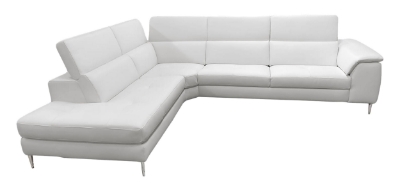 Picture of Lamod Italia Viola - Italian Contemporary Grey Leather Left Facing Sectional Sofa