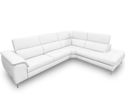 Picture of Lamod Italia Viola - Italian Contemporary White Leather Right Facing Sectional Sofa