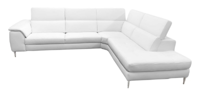 Picture of Lamod Italia Viola - Italian Contemporary White Leather Right Facing Sectional Sofa