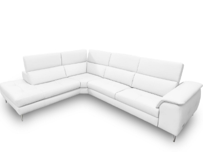 Picture of Lamod Italia Viola - Italian Contemporary White Leather Left Facing Sectional Sofa