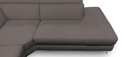 Picture of Lamod Italia Viola - Italian Contemporary Grey Leather Right Facing Sectional Sofa