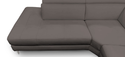 Picture of Lamod Italia Viola - Italian Contemporary Grey Leather Left Facing Sectional Sofa