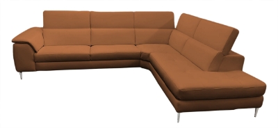 Picture of Lamod Italia Viola - Italian Contemporary Cognac Leather Right Facing Sectional Sofa