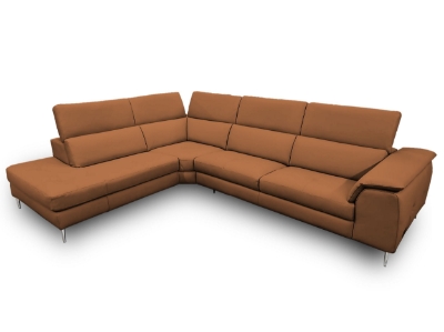 Picture of Lamod Italia Viola - Italian Contemporary Cognac Leather Left Facing Sectional Sofa