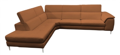 Picture of Lamod Italia Viola - Italian Contemporary Cognac Leather Left Facing Sectional Sofa