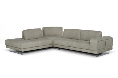 Picture of Lamod Italia Mood - Italian Grey Leather Left Facing Sectional Sofa