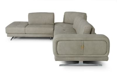 Picture of Lamod Italia Mood - Italian Grey Leather Left Facing Sectional Sofa