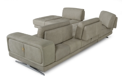 Picture of Lamod Italia Mood - Italian Grey Leather Left Facing Sectional Sofa