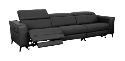 Picture of Divani Casa Nella - Modern Black Leather Sofa w/ Electric Recliners