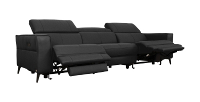 Picture of Divani Casa Nella - Modern Black Leather Sofa w/ Electric Recliners