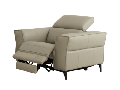 Picture of Divani Casa Nella - Modern Light Grey Leather Armchair w/ Electric Recliner