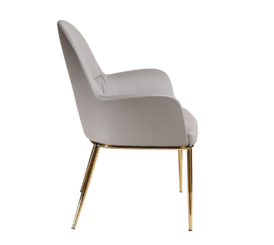 Picture of Modrest Blanton - Modern Grey Leatherette & Gold Accent Chair