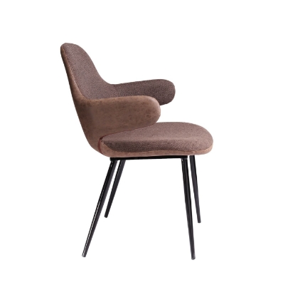 Picture of Modrest Bontura - Modern Brown Fabric & Leatherette Accent Chair