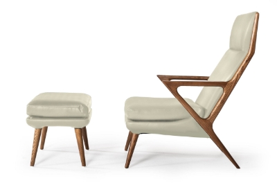 Picture of Modrest Fulton - Modern Beige Lounge Chair & Ottoman