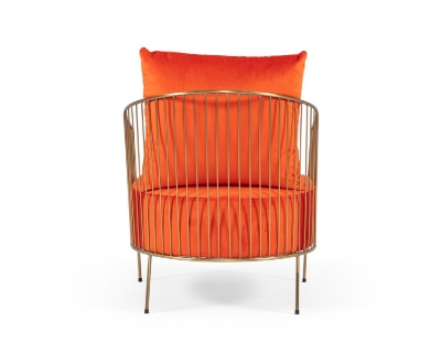 Picture of Modrest Loveland - Glam Orange Velvet Accent Chair