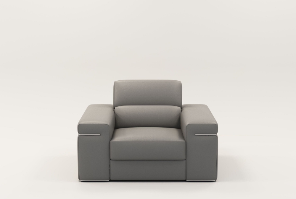 Picture of Divani Casa Atlantis - Modern Light Grey Vegan Leather Accent Chair