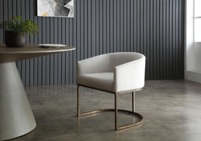 Picture of Modrest Elisa - Modern Beige Velvet & Brass Dining Chair