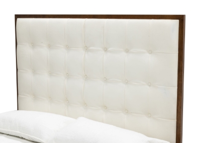 Picture of Modrest Amberlie - White Vegan Leather & Walnut Bed