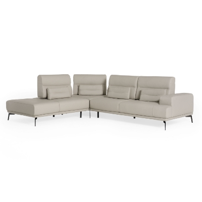 Picture of Lamod Italia Sunset - Contemporary Italian Grey Leather Left Facing Sectional Sofa