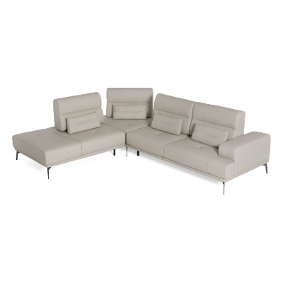 Picture of Lamod Italia Sunset - Contemporary Italian Grey Leather Left Facing Sectional Sofa