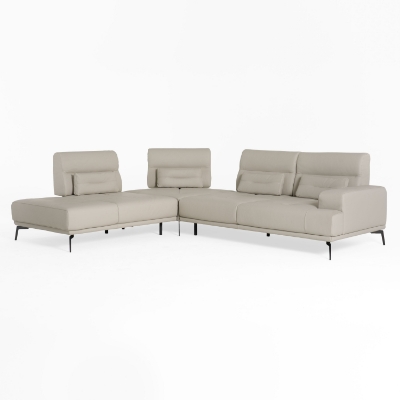 Picture of Lamod Italia Sunset - Contemporary Italian Grey Leather Left Facing Sectional Sofa