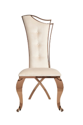 Picture of Modrest Bonnie - Beige Velvet & Rose Gold Dining Chair (Set of 2)