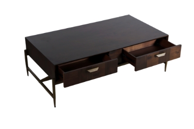 Picture of Modrest Shane - Modern Acacia & Brass Coffee Table