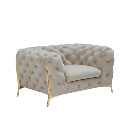 Picture of Divani Casa Quincey - Transitional Beige Velvet Chair