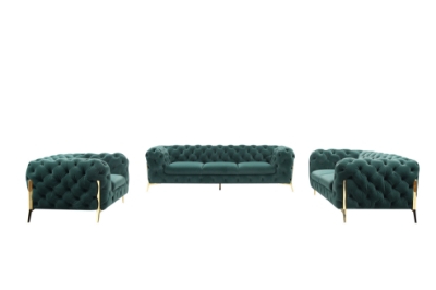 Picture of Divani Casa Quincey - Transitional Emerald Green Velvet Sofa Set