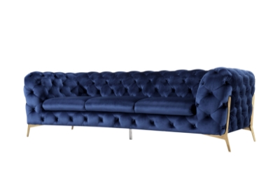 Picture of Divani Casa Quincey - Transitional Blue Velvet Sofa