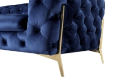 Picture of Divani Casa Quincey - Transitional Blue Velvet Loveseat