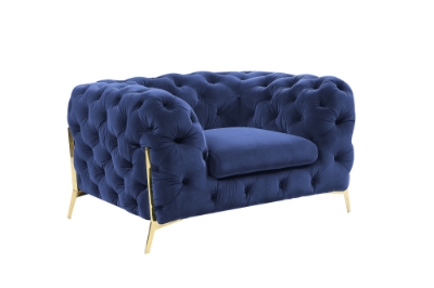 Picture of Divani Casa Quincey - Transitional Blue Velvet Chair