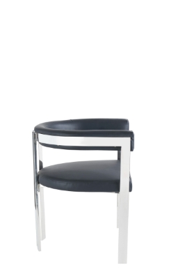 Picture of Modrest Pontiac - Modern Black Vegan Leather and Stainless Steel Dining Chair