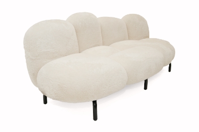 Picture of Divani Casa Glaster - Contemporary White Sherpa 88" Bubble Sofa