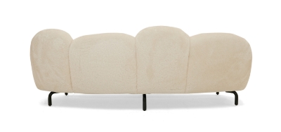 Picture of Divani Casa Glaster - Contemporary White Sherpa 88" Bubble Sofa