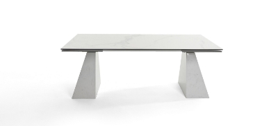 Picture of Modrest Latrobe - Modern White Ceramic Quartz 118" Extendable Dining Table