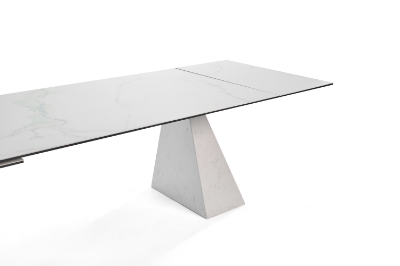 Picture of Modrest Latrobe - Modern White Ceramic Quartz 118" Extendable Dining Table