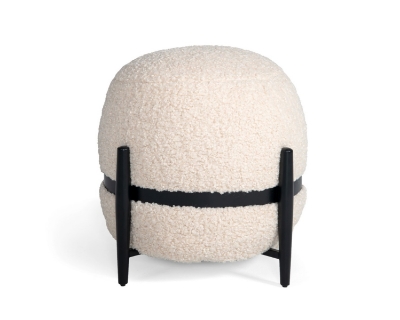 Picture of Divani Casa Fouston - Contemporary White Sherpa Pouf