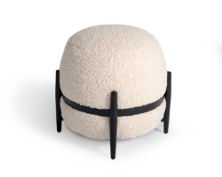 Picture of Divani Casa Fouston - Contemporary White Sherpa Pouf