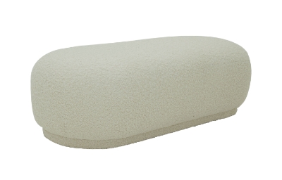 Picture of Divani Casa Kael - Contemporary White Sherpa Ottoman