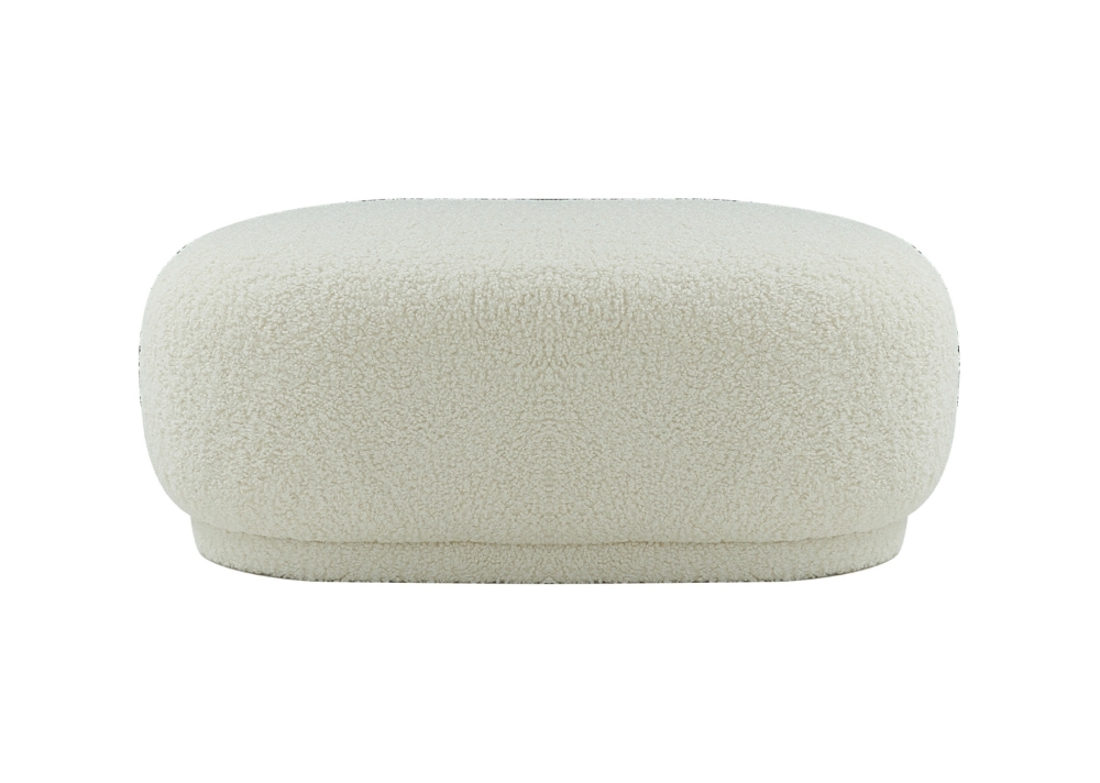 Picture of Divani Casa Kael - Contemporary White Sherpa Ottoman