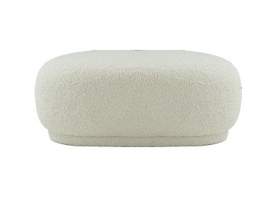 Picture of Divani Casa Kael - Contemporary White Sherpa Ottoman