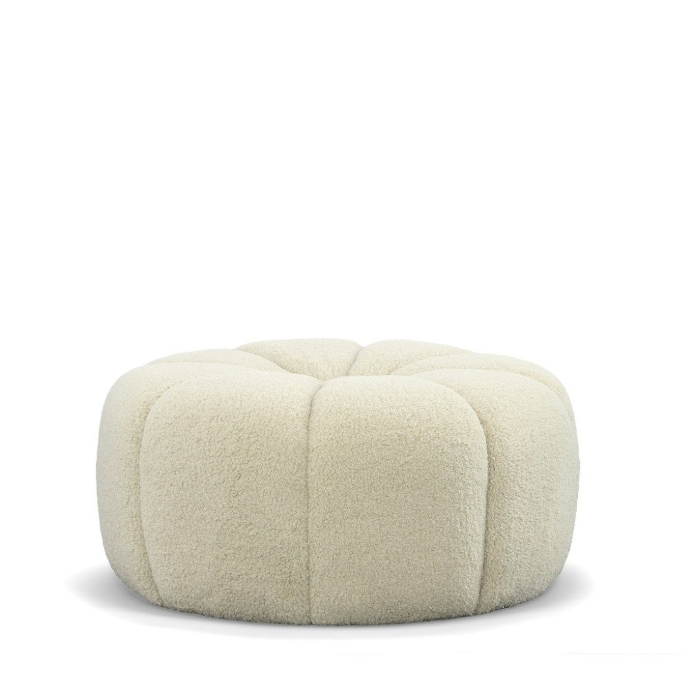 Picture of Divani Casa Gadson - Contemporary White Sherpa Ottoman