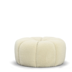 Picture of Divani Casa Gadson - Contemporary White Sherpa Ottoman