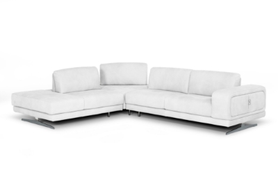 Picture of Lamod Italia Mood - Italian White Leather Left Facing Sectional Sofa