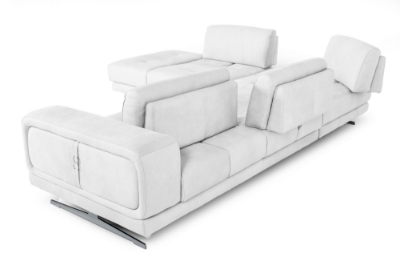 Picture of Lamod Italia Mood - Italian White Leather Left Facing Sectional Sofa